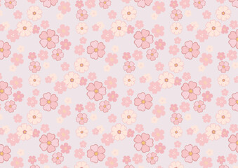 桜のシームレスパターンテクスチャ／春の季節／ベクター