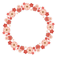 桜のベクター丸フレーム／春の季節