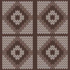 Brown knitted pattern. knitted vector pattern. Seamless gradient pattern for clothing, wrapping paper, backdrop, background, gift card.