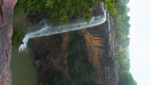 Beautiful Tirathgarh water falls at Jagdalpur, Chattisgarh, India. Long exposure photography.