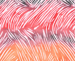 Abstract wavy orange gradient curves with a white background