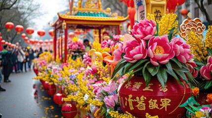 Fototapeta na wymiar Chinese New Year Florals, Chinese New Year