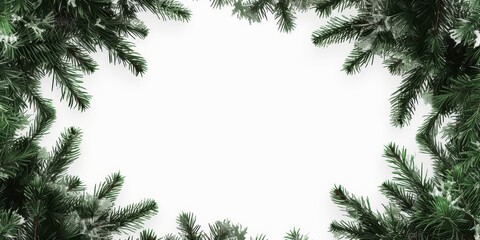 Obraz premium background with thin christmas pine trees and copyspace in the center