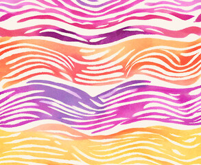 Fototapeta premium Abstract horizontal vivid pink and purple gradient waves with a white background