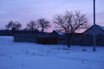 barn in winter