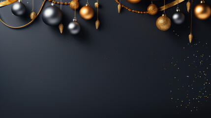 Dark luxury christmas background for xmas card and large space for text