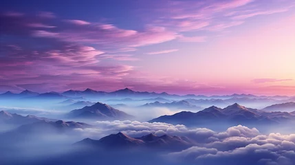 Deurstickers Bestemmingen sky at dusk gradient, with soft lavender