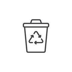 Recycle bin line icon