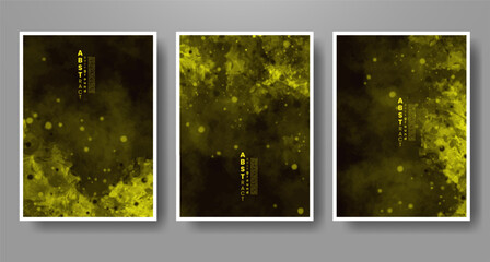 Set of creative hand painted abstract watercolor background. Design for your cover, date, postcard, banner, logo.