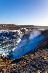 Rucksack Gullfoss in a cold march day in iceland © zakaz86