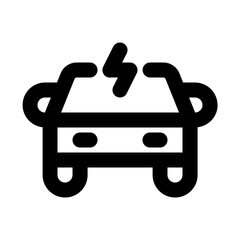 Electric Car Line Icon
