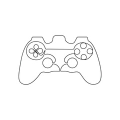 Continuous one-line drawing of the game controller and single-line art of the joystick controller outline vector illustration