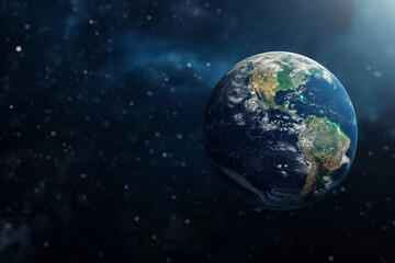 Earth in universe. Earth's day concept background. Copy Space.