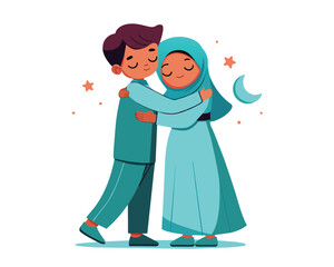 Eid Mubarak greeting background ramadhan poster illustration, ramadan kareem cartoon vector Wishing for Islamic festival for banner, poster, background, flyer,illustration.