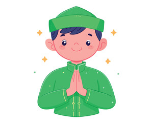 Eid Mubarak greeting background ramadhan poster illustration, ramadan kareem cartoon vector Wishing for Islamic festival for banner, poster, background, flyer,illustration.