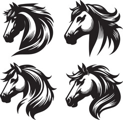 Obraz premium Vector silhouette of a hourse's head 