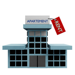 3 D illustratiion of apartement for rent