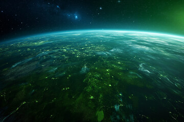 Earth surface from space view. Earth's day concept background. Copy Space.