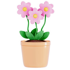 Naklejka na ściany i meble Earth day Plants and Flowers on a transparent background , 3D Rendering