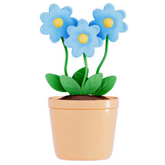 Earth day Plants and Flowers on a transparent background , 3D Rendering