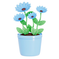 Earth day Plants and Flowers on a transparent background , 3D Rendering