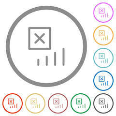 Signal error flat icons with outlines
