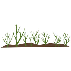 Fototapeta premium Illustration of a Mound of Land with Dry Trees