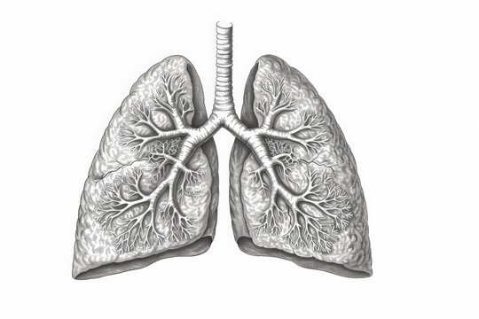 recommend clip art: Detailed Human Lungs Illustration, outline drawings on white