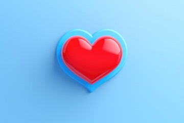 3D heart icon isolated on bright studio background