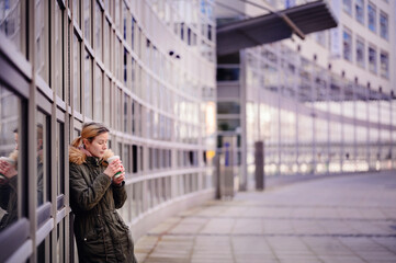Fototapeta premium Contemplative Coffee Break Outdoors