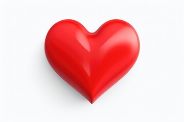 3D heart icon isolated on bright studio background