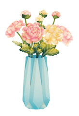 bouquet of peonies in vase