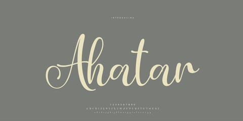 Abstract Fashion font alphabet. Minimal modern urban fonts for logo, brand etc. Typography Calligraphy typeface uppercase lowercase and number. vector illustration

