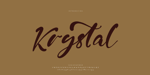 Abstract Fashion font alphabet. Minimal modern urban fonts for logo, brand etc. Typography Calligraphy typeface uppercase lowercase and number. vector illustration
