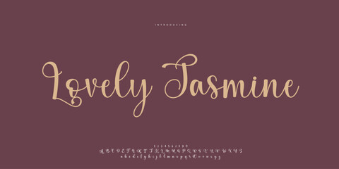 Abstract Fashion font alphabet. Minimal modern urban fonts for logo, brand etc. Typography Calligraphy typeface uppercase lowercase and number. vector illustration
