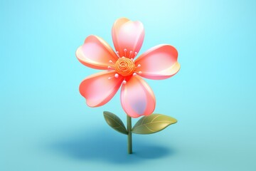Little flower 3D render image isolated on clean studio background