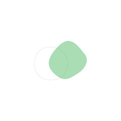 set of green blobs with outline abstract
