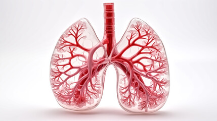 lungs anatomy plastic science miniature model, white background