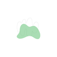 set of green blobs with outline abstract