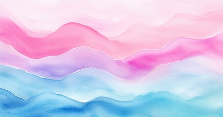 Pink blue turquoise pastel watercolor abstract wave web banners design. painting