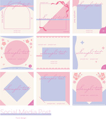 sns フレームセット　 あしらい　背景　桜　シンプル