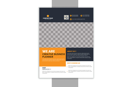 Creative corporate marketing agency flyer template design. Modern and creative brochure concept with space for image.