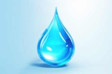Water drop 3D render image isolated on clean studio background