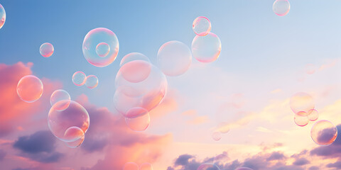 bubbles flying in the sky