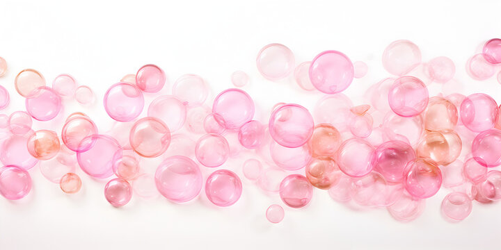 pink bubbles isolated on white background