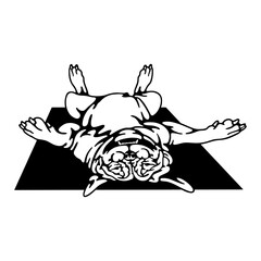 Relaxing American Bully Dog - Funny Dog - Pet Dog Vector Clipart, Dog Silhouette Stencil
