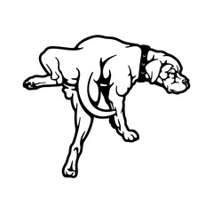 Pissing English Pointer Dog - Funny Dog - Pet Dog Vector Clipart, Dog Silhouette Stencil