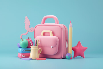 school icon isolated 3d minimalistic illustration