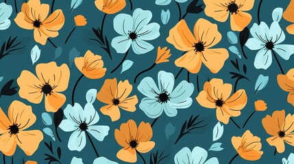Animated flowers seamless pattern. Retro bouquet. Repeated motion graphic background. Looped animation. Color cartoon style, generative ai 