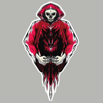 make a funny cartoon of a person wearing body armor or a water float